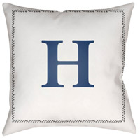 Surya INT008-2020 Initials 20 X 20 inch White and Blue Outdoor Throw Pillow int008.jpg thumb