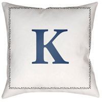Surya INT011-2020 Initials 20 X 20 inch White and Blue Outdoor Throw Pillow int011.jpg thumb