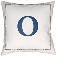 Surya INT015-2020 Initials 20 X 20 inch White and Blue Outdoor Throw Pillow thumb