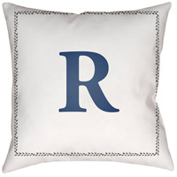 Surya INT018-1818 Initials 18 X 18 inch White and Blue Outdoor Throw Pillow photo thumbnail