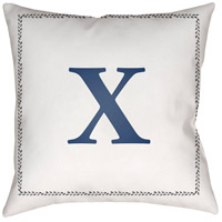 Surya INT024-2020 Initials 20 X 20 inch White and Blue Outdoor Throw Pillow photo thumbnail
