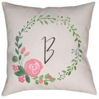 Surya INT028-2020 Initials Ii 20 X 20 inch Beige and Pink Outdoor Throw Pillow int028.jpg thumb