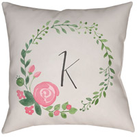 Surya INT037-1818 Initials Ii 18 X 18 inch Beige and Pink Outdoor Throw Pillow thumb