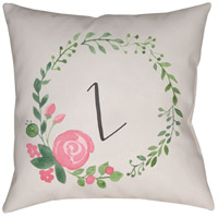 Surya INT038-1818 Initials Ii 18 X 18 inch Beige and Pink Outdoor Throw Pillow thumb