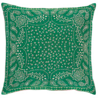 Surya IR003-2020P Indira 20 X 20 inch Emerald and Light Gray Throw Pillow thumb