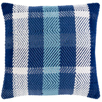 Surya JBN001-1818P Jacobean 18 X 18 inch Dark Blue/Denim/White Pillow Kit, Square photo thumbnail
