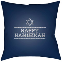Surya JOY009-2020 Happy Hannukah Ii 20 X 20 inch Navy and White Outdoor Throw Pillow thumb