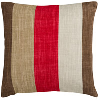 Surya JS012-1818 Simple Stripe 18 X 18 inch Khaki and Brown Pillow Cover thumb