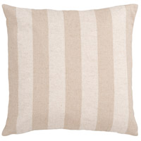 Surya JS015-1818P Simple Stripe 18 X 18 inch Khaki and Taupe Throw Pillow  thumb
