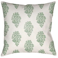 Surya MF011-2020 Moody Floral 20 X 20 inch White and Grass Green Outdoor Throw Pillow thumb