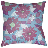 Surya MF034-2020 Moody Floral 20 X 20 inch Sky Blue and Bright Purple Outdoor Throw Pillow photo thumbnail