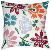 Surya MF040-1818 Moody Floral 18 X 18 inch Dark Green and Pale Blue Outdoor Throw Pillow thumb