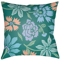 Surya MF044-1818 Moody Floral 18 X 18 inch Mint and Peach Outdoor Throw Pillow photo thumbnail