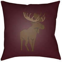 Surya MOO003-1818 Moose 18 X 18 inch Red and Brown Outdoor Throw Pillow thumb