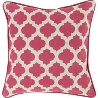 Surya MPL006-2222 Morrocan Printed Lattice 22 inch Khaki, Bright Pink Pillow Cover photo thumbnail
