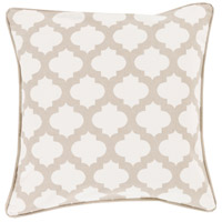 Surya MPL007-2020P Moroccan Printed Lattice 20 X 20 inch White and Taupe Throw Pillow mpl007.jpg thumb