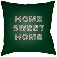 Surya PLAID018-1818 Home Sweet Home 18 X 18 inch Green and Neutral Outdoor Throw Pillow thumb