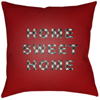 Surya PLAID019-2020 Home Sweet Home 20 X 20 inch Red and Black Outdoor Throw Pillow photo thumbnail