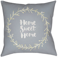 Surya QTE020-2020 Home Sweet Home II 20 X 20 inch Grey and Green Outdoor Throw Pillow thumb