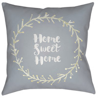 Surya QTE020-2020 Home Sweet Home II 20 X 20 inch Grey and Green Outdoor Throw Pillow qte020.jpg thumb