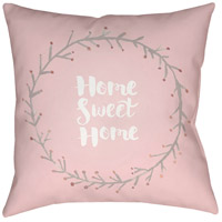 Surya QTE021-2020 Home Sweet Home II 20 X 20 inch Pink and Green Outdoor Throw Pillow thumb