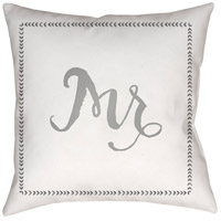 Surya QTE024-2020 Husband 20 X 20 inch Grey and White Outdoor Throw Pillow thumb