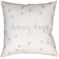 Surya QTE036-2020 Happy Days 20 X 20 inch White and Blue Outdoor Throw Pillow photo thumbnail