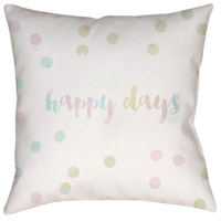Surya QTE036-2020 Happy Days 20 X 20 inch White and Blue Outdoor Throw Pillow alternative photo thumbnail