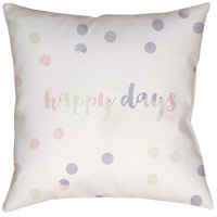 Surya QTE037-1818 Happy Days 18 X 18 inch White and Pink Outdoor Throw Pillow thumb