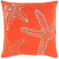 Surya SLF001-1818 Sea Life 18 X 18 inch Bright Orange/Mint Pillow Cover, Square photo thumbnail