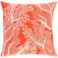 Surya SLF003-1818 Sea Life 18 X 18 inch Bright Orange/Cream Pillow Cover, Square thumb