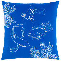 Surya SLF005-1818D Sea Life 18 X 18 inch Dark Blue/White Pillow Kit, Square photo thumbnail