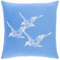 Surya SLF006-1818 Sea Life 18 X 18 inch Bright Blue/White Pillow Cover, Square photo thumbnail
