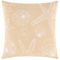 Surya SLF009-1818 Sea Life 18 X 18 inch Wheat/White Pillow Cover, Square thumb