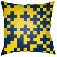 Surya SN005-1818 Scandanavian 18 X 18 inch Bright Yellow and Dark Blue Outdoor Throw Pillow thumb