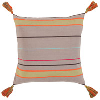 Surya SS001-1818 Stadda Stripe 18 inch Bright Orange, Olive, Taupe Pillow Cover photo thumbnail