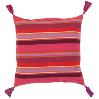 Surya SS002-1818P Stadda Stripe 18 inch Bright Purple, Burnt Orange, Burgundy Pillow Kit thumb