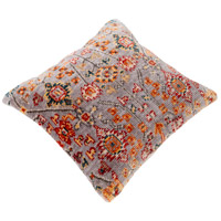 Surya SVA001-2727 Savona 27 X 27 inch Beige/Bright Red/Burnt Orange/Teal/Butter/Charcoal Pillow Cover, Square thumb