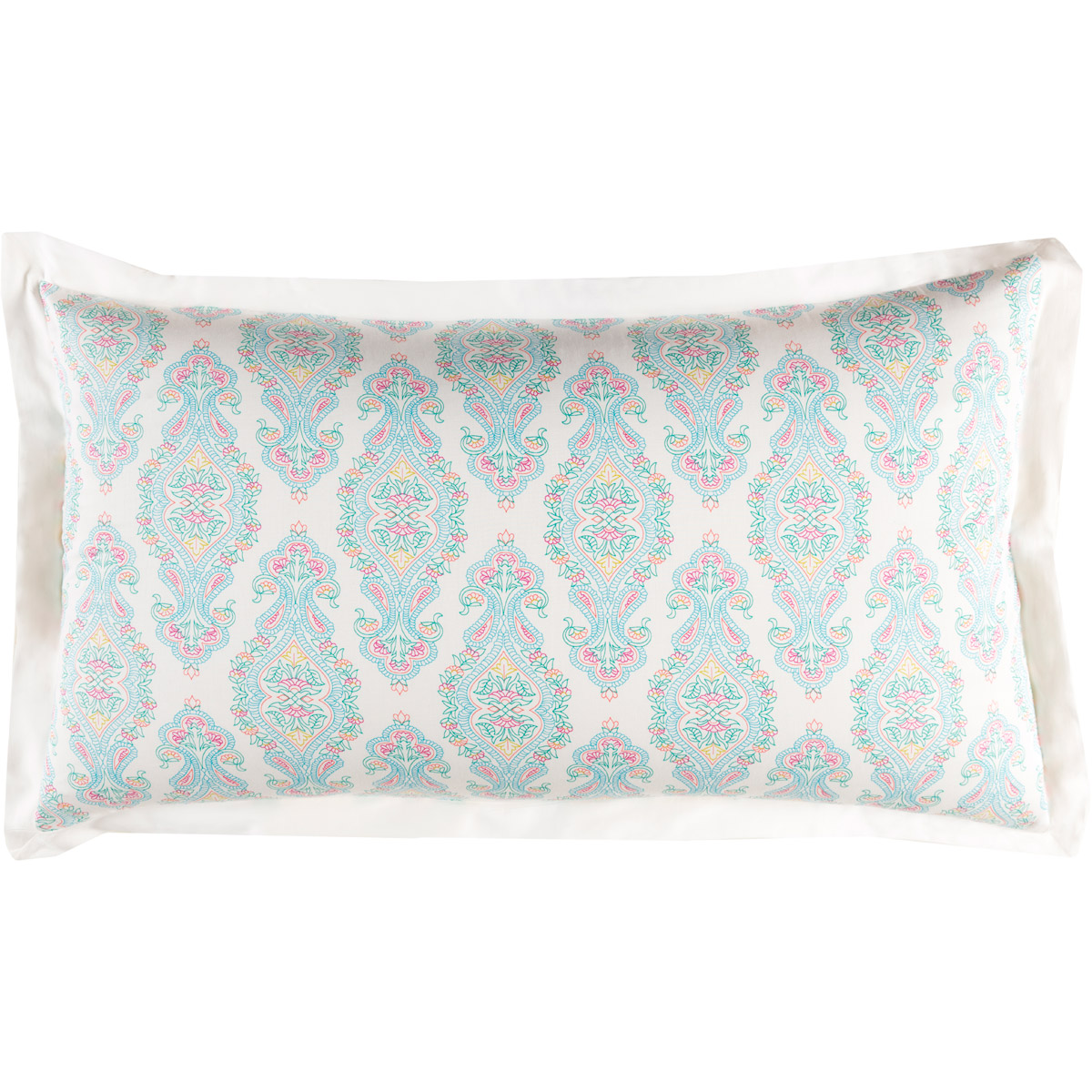 Surya AAL4000KS Alia 36 X 20 inch Aqua Emerald Bright Pink Lime Coral White King Sham