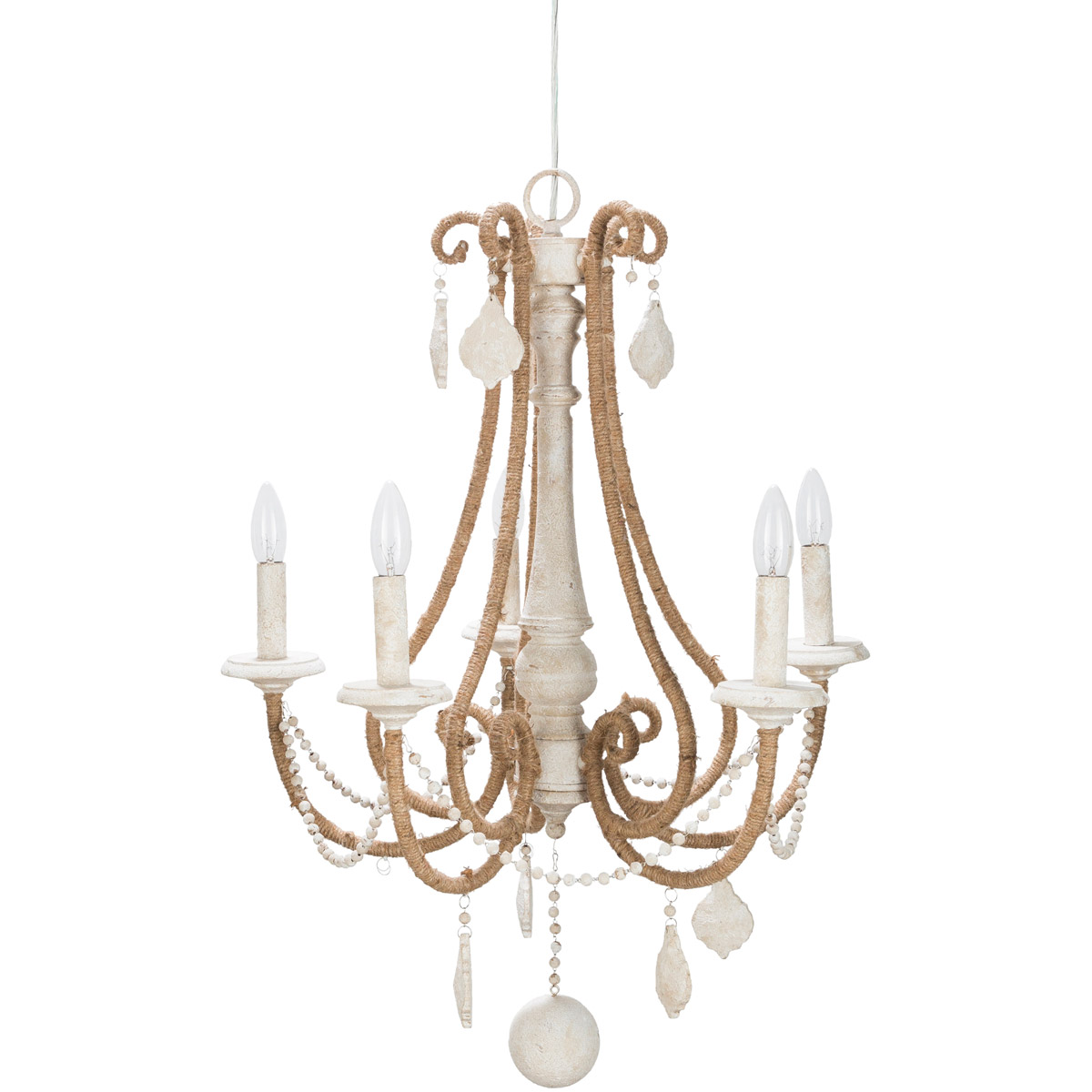 Surya ABO-001 Ambrose 5 Light 23 inch Cream Chandelier Ceiling Light