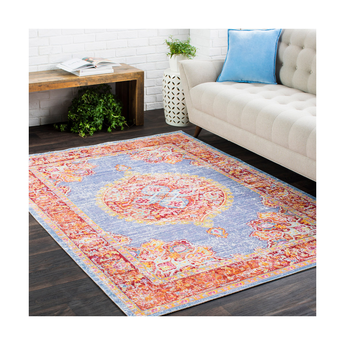 Surya AIC230923 Antioch 36 X 24 inch Lavender Indoor Area Rug