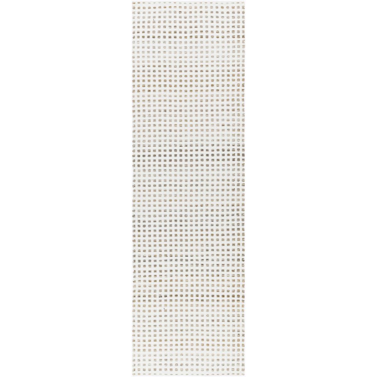 Anadel Coastal Beach White Natural Woven Grid Performance Patterned Rug - 2'6"x8'