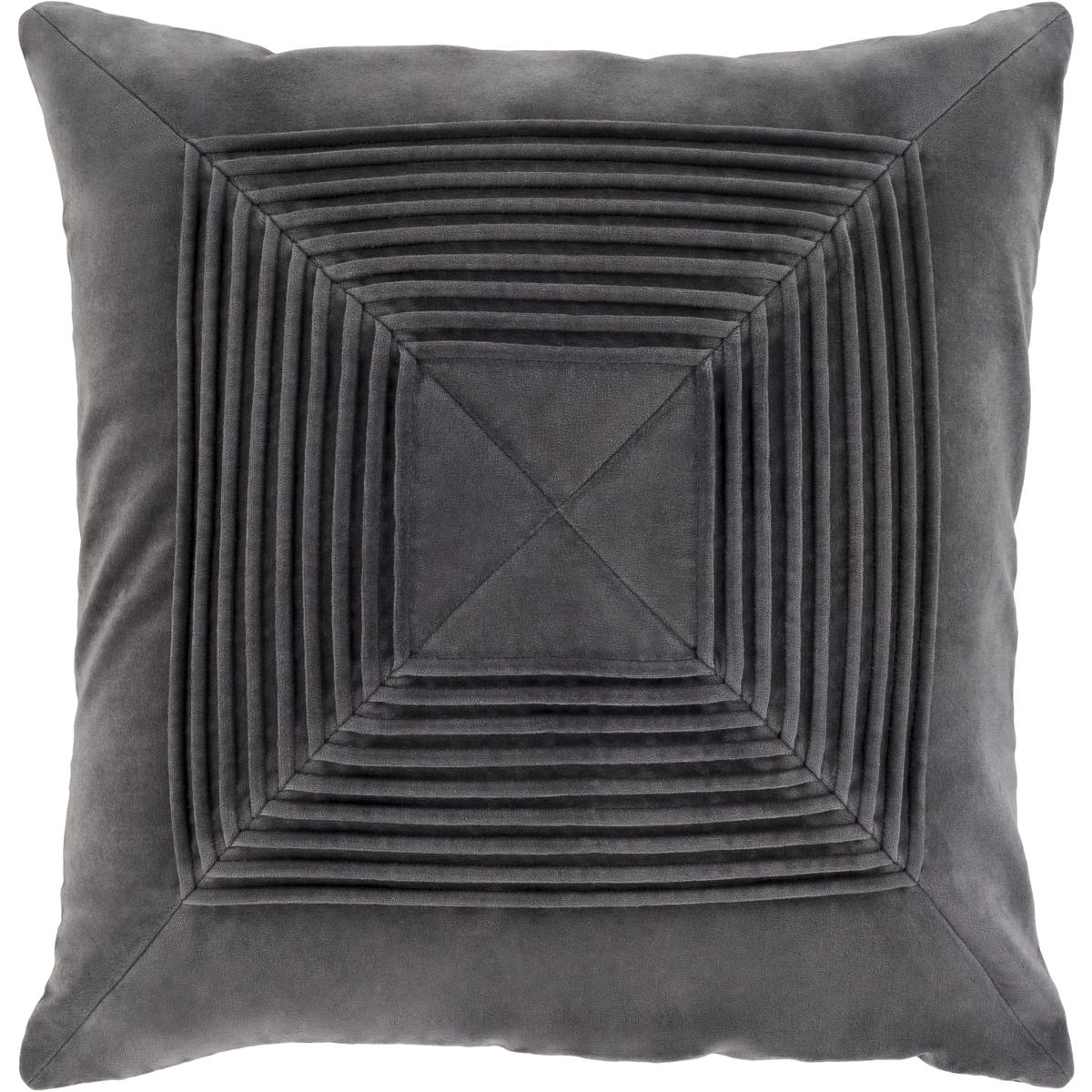 Surya AKA004-2222P Akira 22 X 22 inch Charcoal Pillow Kit, Square