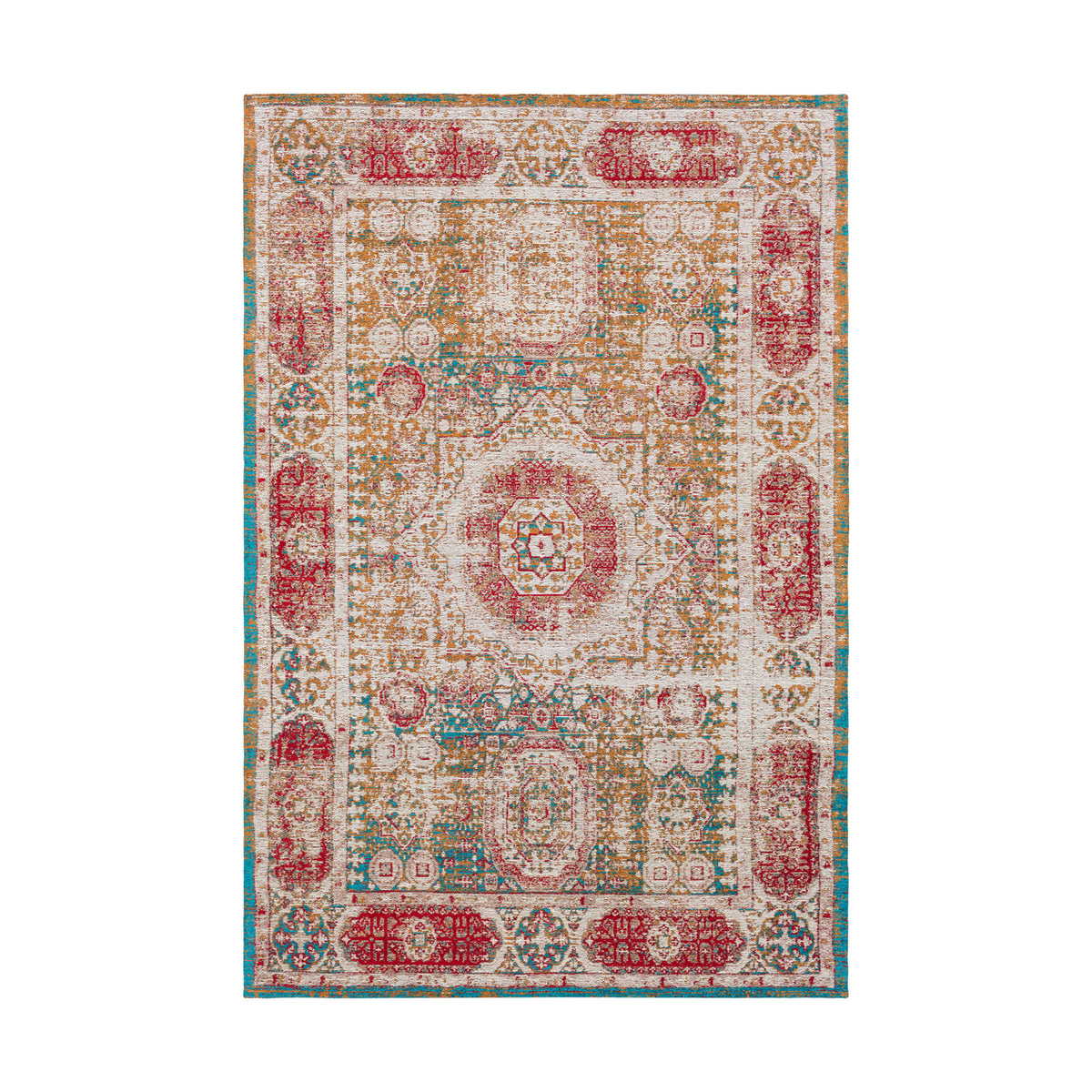 Surya AMS1011-23 Amsterdam 36 X 24 inch Mustard/Bright Blue/Bright Red/Beige Rugs, Polyester and Cotton