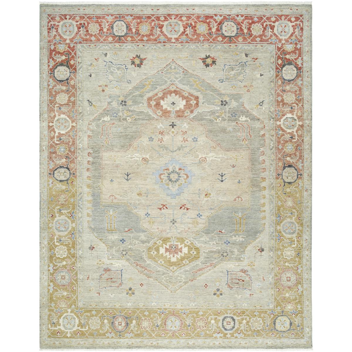Surya ANY2309-69 Anatolia 108 X 72 inch Light Olive / Gray / Burgundy / Camel / Olive Handmade Rug in 6 x 9