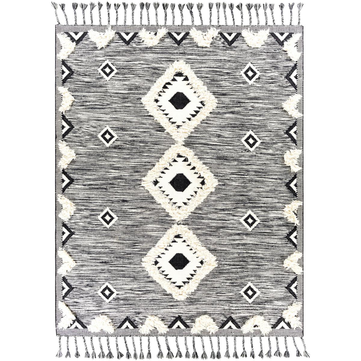 Surya APA2302-810 Apache 120 X 96 inch Black/Cream Handmade Rug in 8 x 10, Rectangle
