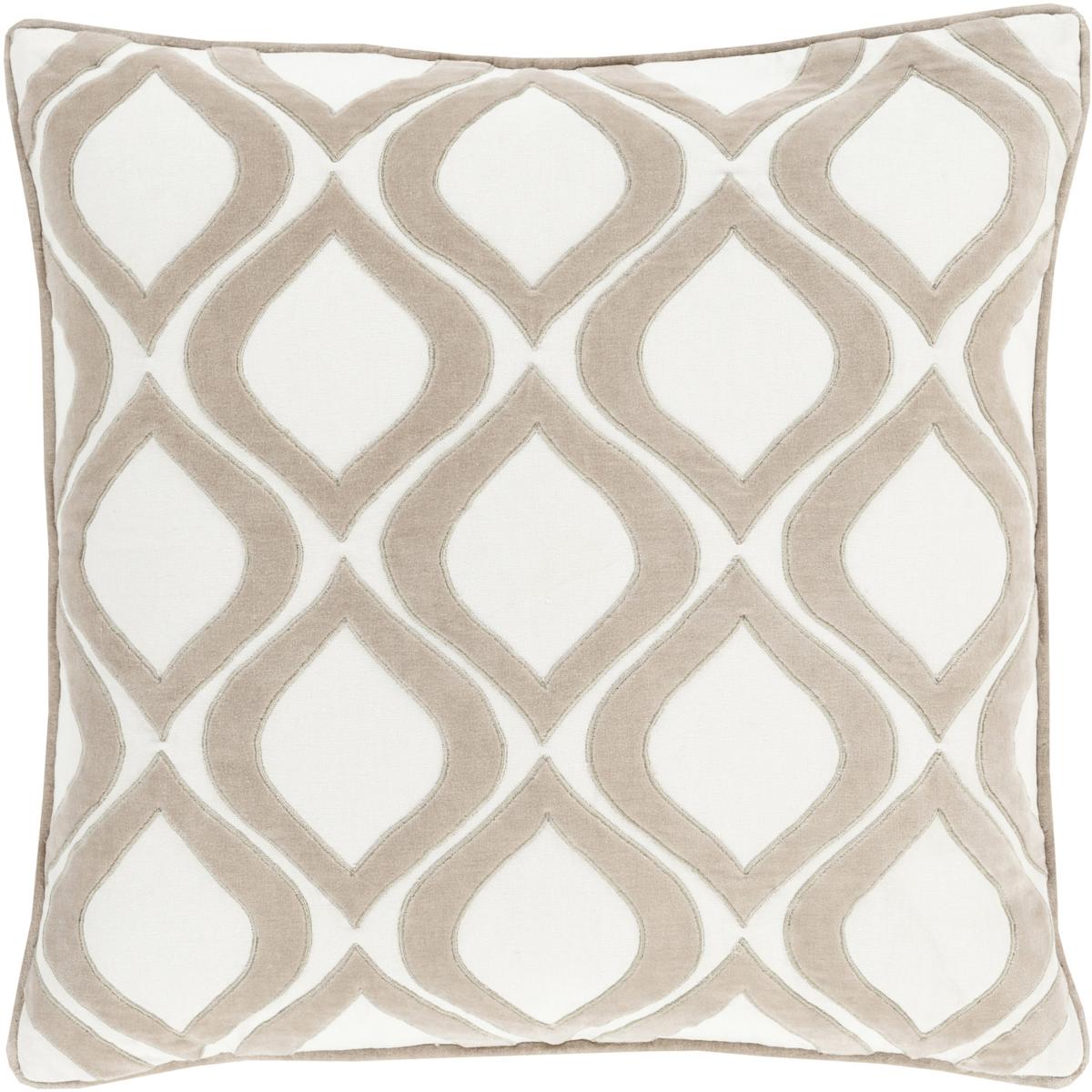Surya AX007-1818P Alexandria 18 inch Cream/Taupe Accent Pillow