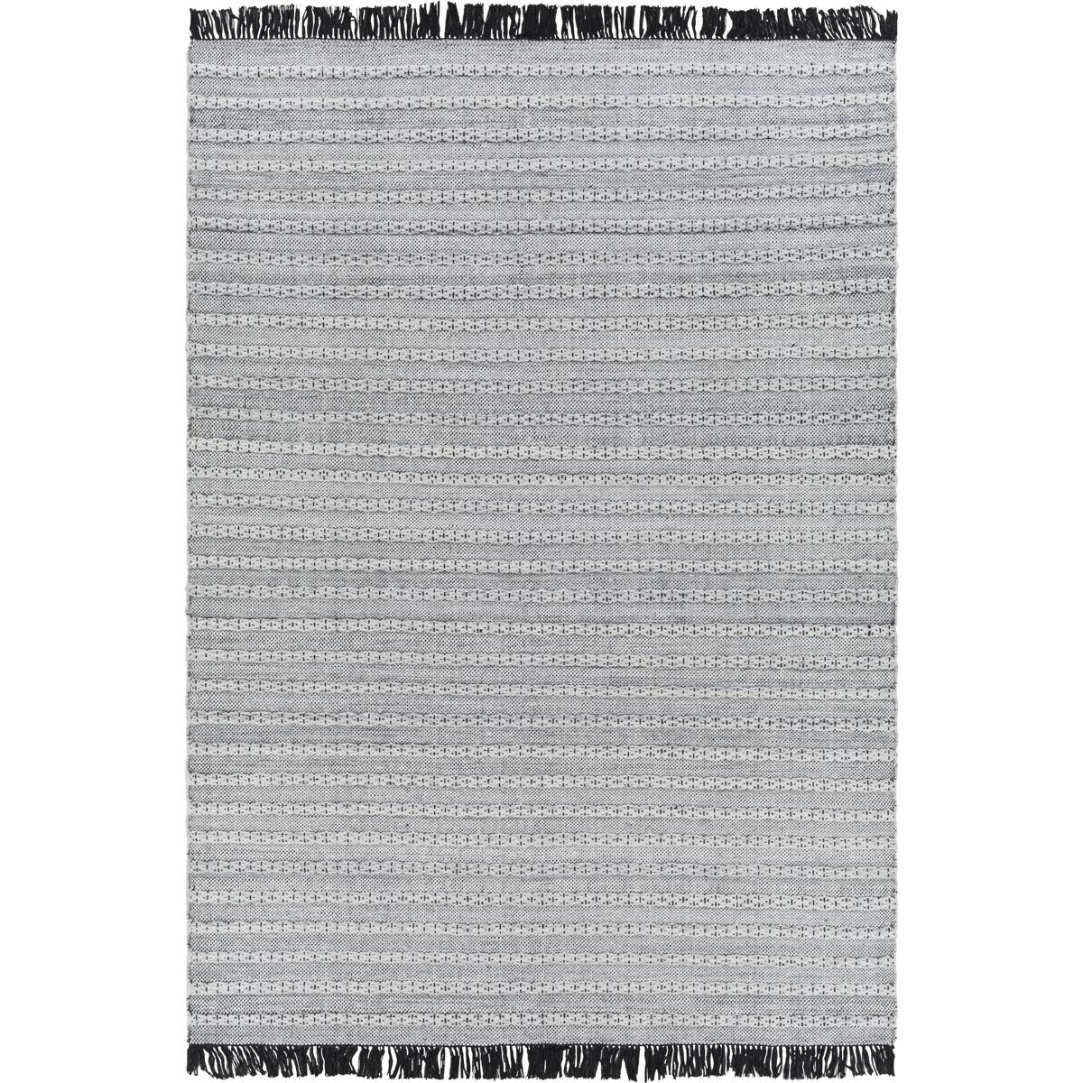 AZA2310-810 8 x 10 ft. Azalea Hand Woven Rectangle Rug - Black, Silver Gray & White