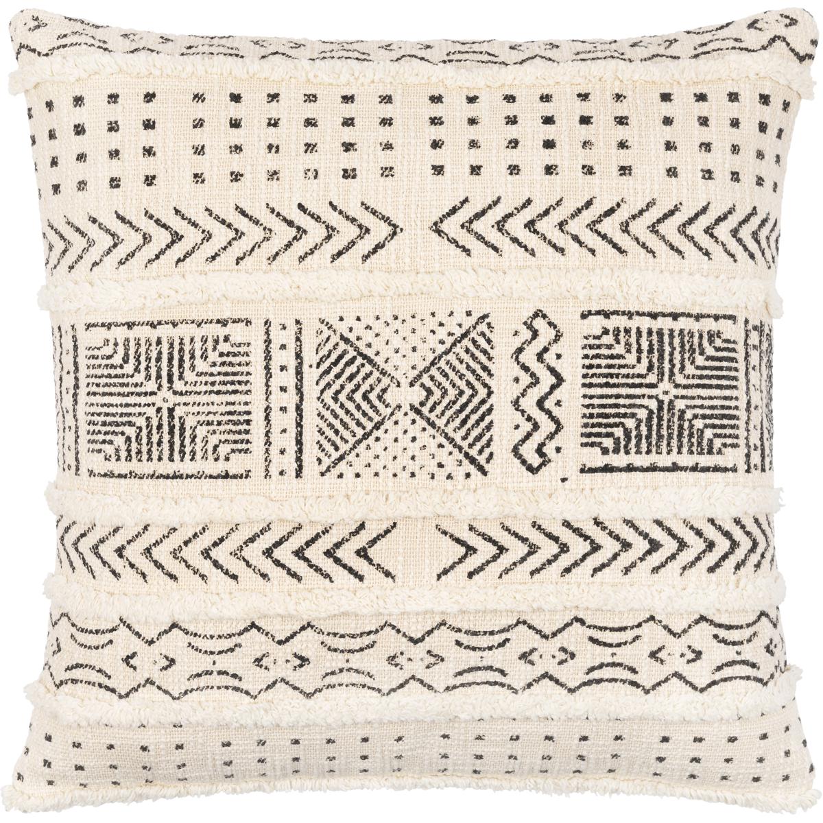 AZB002-2222P 22 x 22 in. Azibo Collection AZB-002 Polyester Pillow Kit - Black, Cream & Light Beige