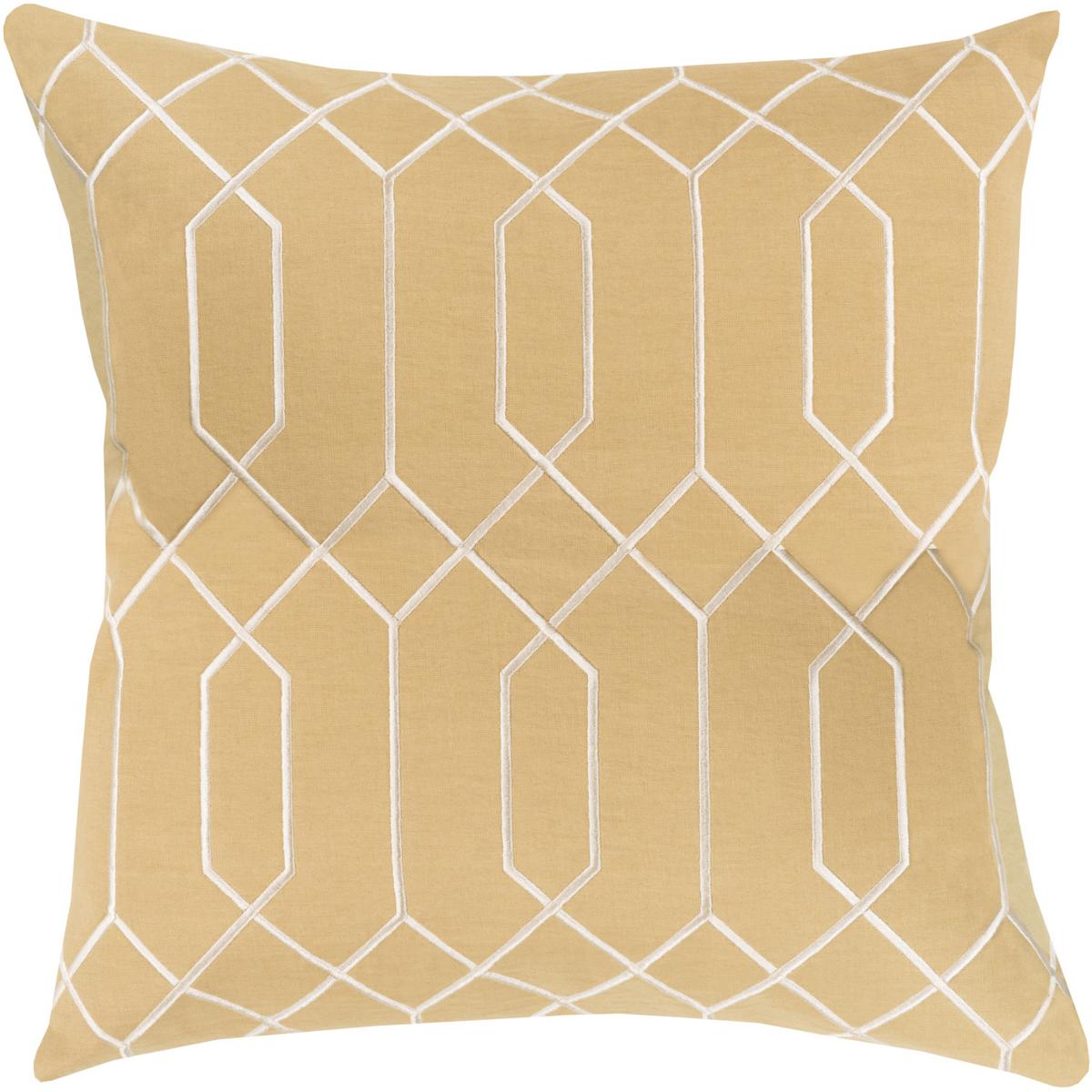 BA040-2020P 20 x 20 in. Skyline BA-040 Square Accent Poly-Filled Pillow, Mustard & Ivory